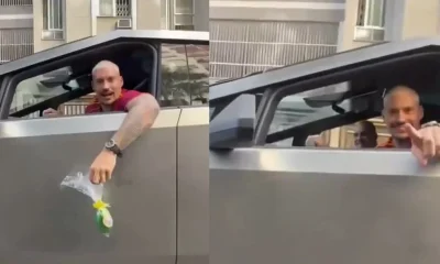 Filipe Ret distribui 1.000 ovos de Páscoa em Cybertruck futurista no Rio de Janeiro