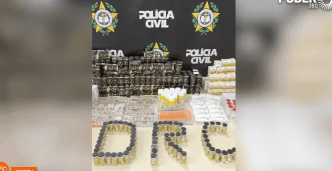 Polícia do RJ apreende anabolizantes e canetas emagrecedoras ilegais vindas do Paraguai em ônibus