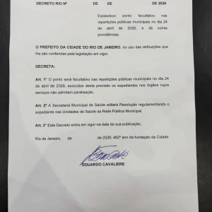 Governo e Prefeitura do Rio decretam ponto facultativo em 24 de abril, após feriado de São Jorge