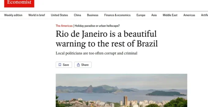 The Economist: Rio de Janeiro é 'selva urbana de crime e corrupção' e serve de aviso ao Brasil