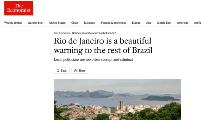 The Economist: Rio de Janeiro é 'selva urbana' de crime e corrupção, contrastando com turismo em alta
