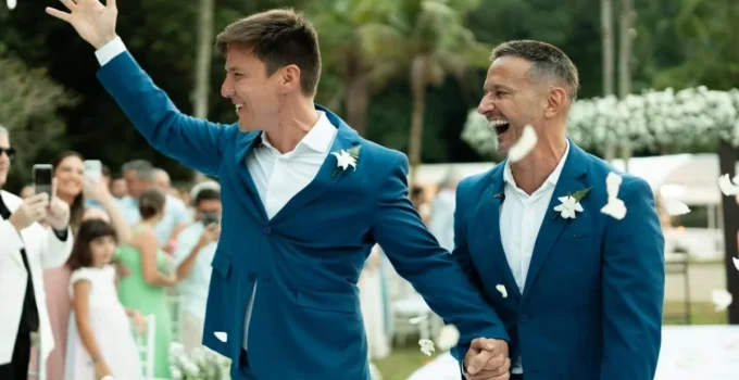 Felipe Suhre se casa com diretor Erick Andrade em cerimônia emocionante no Rio: 'O amor transbordou'