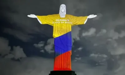 Cristo Redentor Ganha Cores da Colômbia em Ação de Turismo Promovida pela ProColombia no Rio