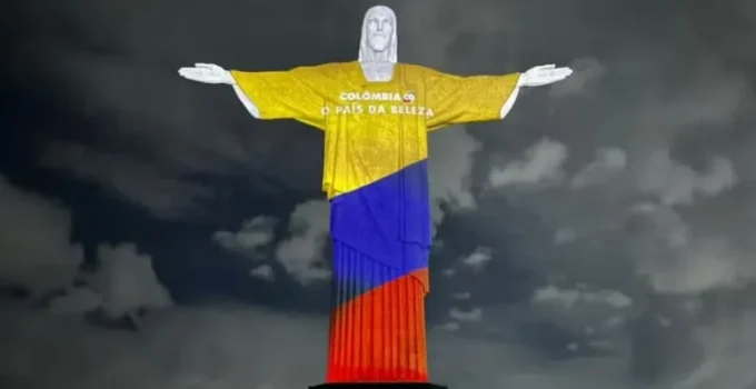 Cristo Redentor Ganha Cores da Colômbia em Ação de Turismo Promovida pela ProColombia no Rio