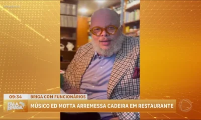 Ed Motta arremessa cadeira em restaurante no Rio após discussão sobre taxa de rolha; cantor admite embriaguez