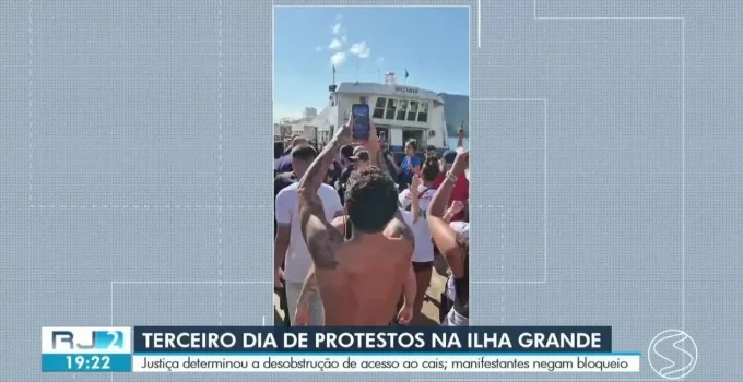 Terceiro dia de taxa de turismo em Angra dos Reis: Novos protestos e decisão judicial impactam Vila do Abraão