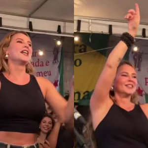 Paolla Oliveira exibe gingado e samba no pé em roda de samba animada no Centro do Rio; veja vídeo