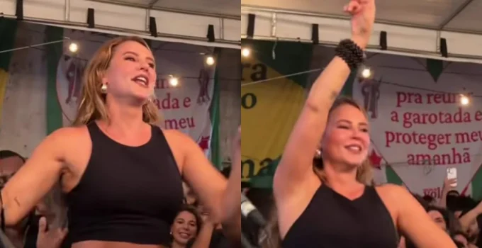 Paolla Oliveira exibe gingado e samba no pé em roda de samba animada no Centro do Rio; veja vídeo