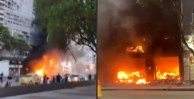 Incêndio de Grandes Proporções Devasta Loja de Motocicletas em Copacabana, Rio de Janeiro; Veja Vídeo
