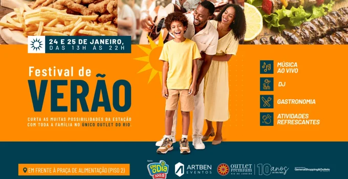 Festival de Verão Gratuito no Outlet Premium Rio de Janeiro: Música, Gastronomia e Lazer para Toda a Família em Janeiro