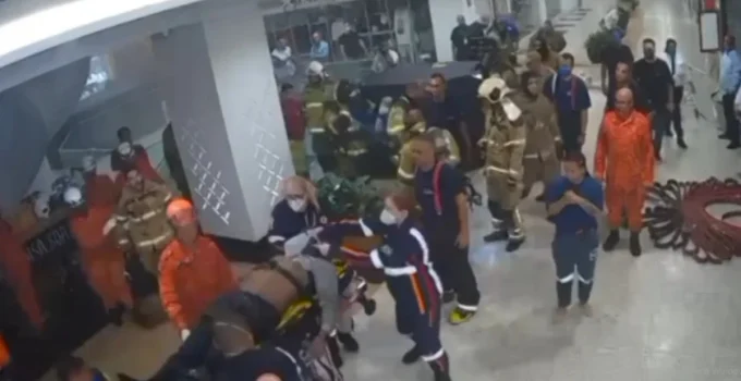 Vídeo flagra resgate de chefe de segurança que morreu tentando salvar colegas em incêndio no Shopping Tijuca