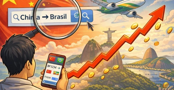 Isenção de Visto para Chineses Impulsiona Buscas por Voos ao Brasil: Brasília Lidera Procuras