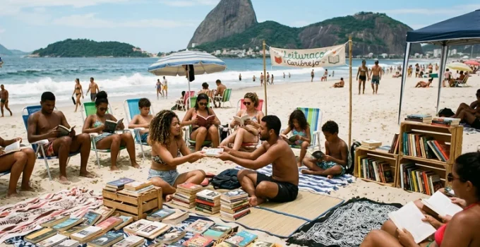 Leituraço no Leme: Praia do Rio de Janeiro se transforma em biblioteca a céu aberto com troca de livros e autores