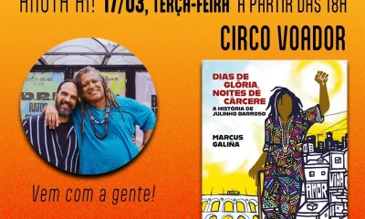 Livro "Dias de Glória, Noites de Cárcere" sobre Julinho Barroso lança no Rio de Janeiro dia 17
