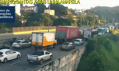 Queda de Árvore Interdita Faixas na Linha Amarela no Sentido Fundão, Causando Retenção de Trânsito